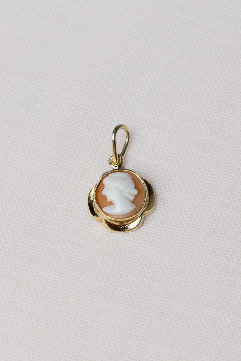 14K Cameo necklace charm