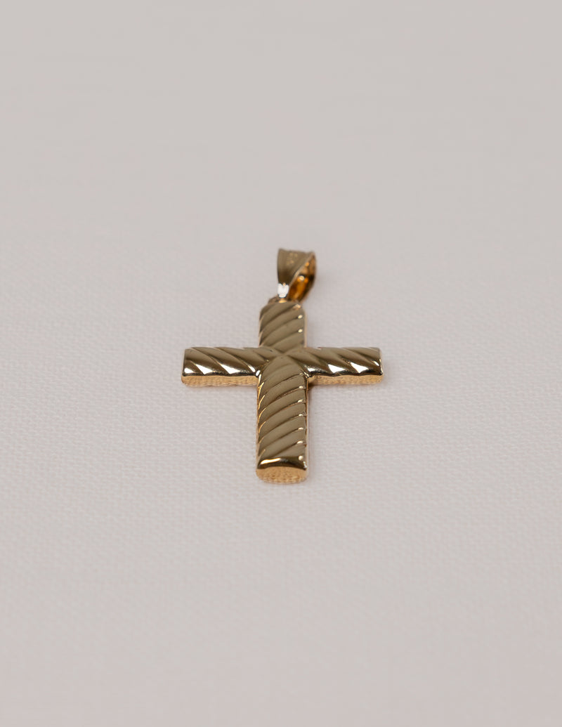 9K yellow gold cross charm