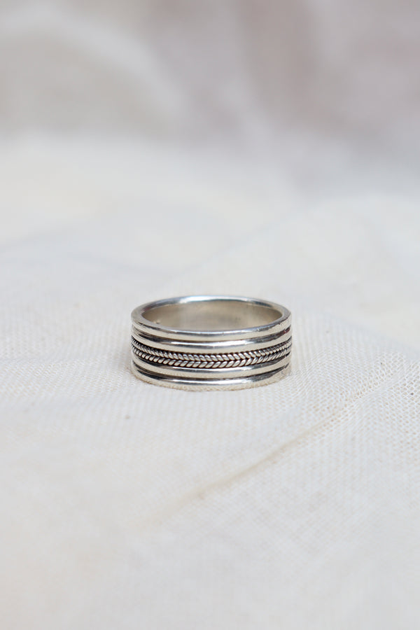 Silver Zipped Ring