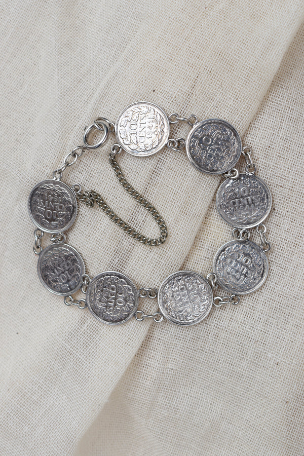 Silver Coin Bracelet