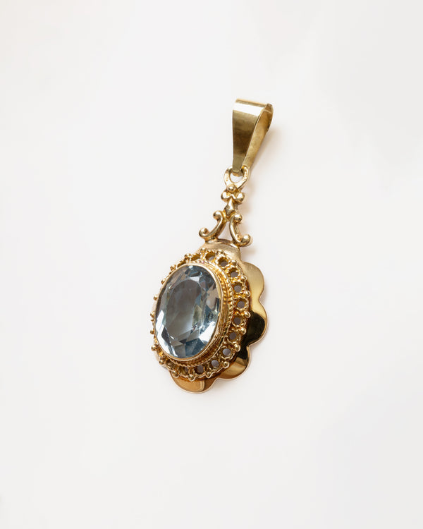 14K Vintage Blue Sky Charm