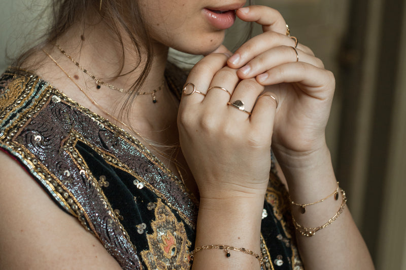 GOLD GALAXY THREE SEQUINS BRACELET // ANKLET