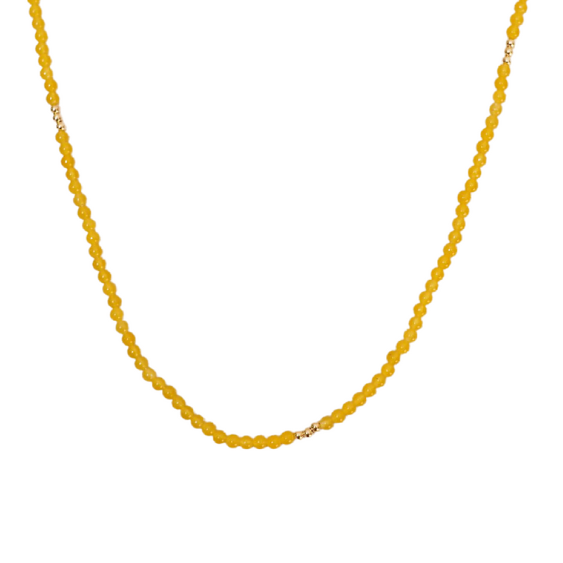 GOLD HONEY JADE NECKLACE